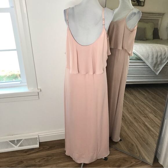 Show Me Your MuMu Caitlin Ruffle Maxi Dress Pink Size Small Prom Bridesmaid - Picture 3 of 11